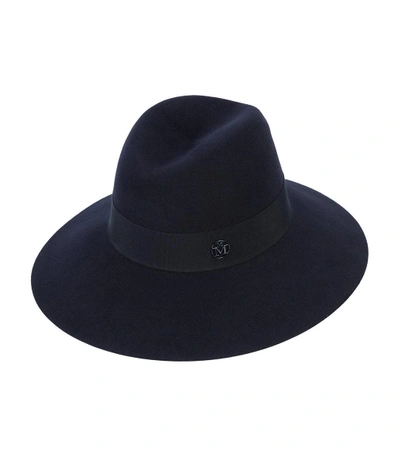 Shop Maison Michel Blue Kate Hat In Black