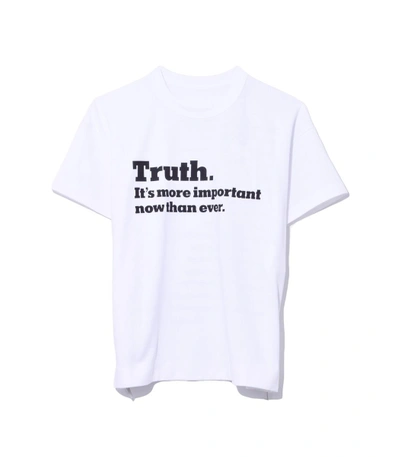 Shop Sacai White Truth Tshirt