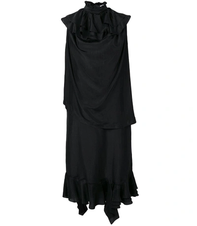 Shop Jw Anderson Black Sleeveles Ruffle Dress