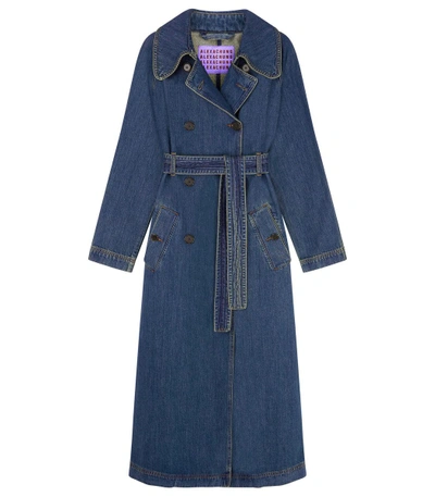 Shop Alexa Chung Blue Denim Trench Coat