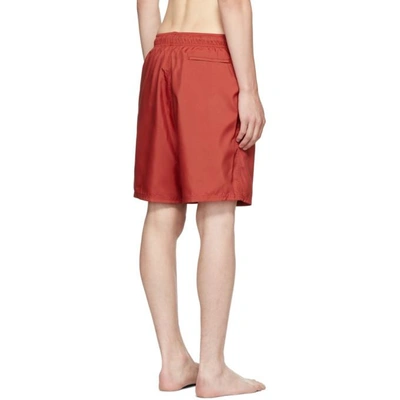 Shop Givenchy Red Logo Swim Shorts In 600 Red
