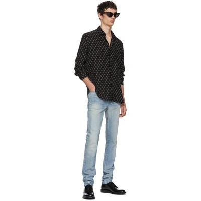 Shop Saint Laurent Black Cards Shirt In 1580 Black