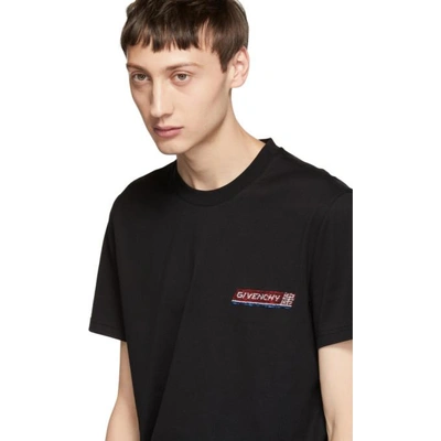 Shop Givenchy Black Sequin Logo T-shirt In 001 Black