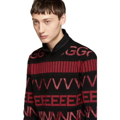 Shop Givenchy Black And Red Vertical Logo Sweater In 009blackred