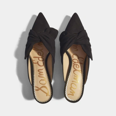 Shop Sam Edelman Laney Suede Pointed Mules In 黑色