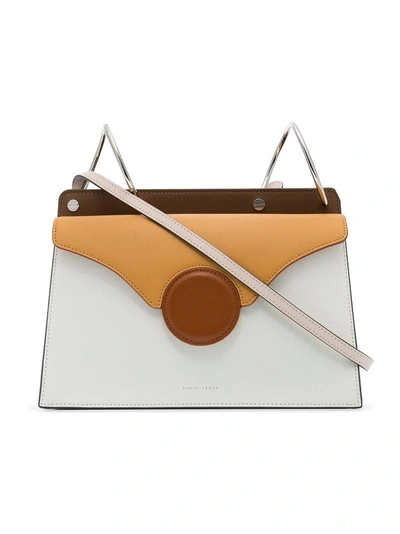 Shop Danse Lente White And Brown Phoebe Leather Cross-body Bag