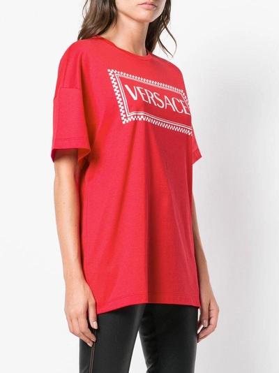 Shop Versace Logo Patch T-shirt - Red
