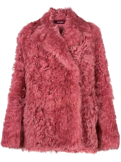 Shop Sies Marjan Shearling Peacoat In Pink