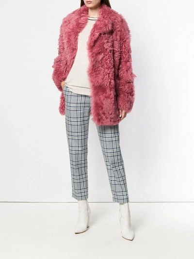 Shop Sies Marjan Shearling Peacoat In Pink