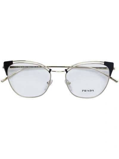 Shop Prada Eyewear Cat Eye Glasses - Blue