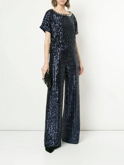 Shop Ingie Paris Sequin-embellished Trousers - Metallic