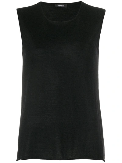 Shop Aspesi Sleeveless Knit Top In Black