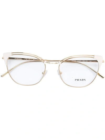 Prada Cat Eye Glasses In Metallic | ModeSens