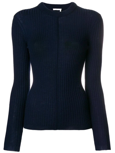 Shop Chloé Rib Knit Sweater - Blue