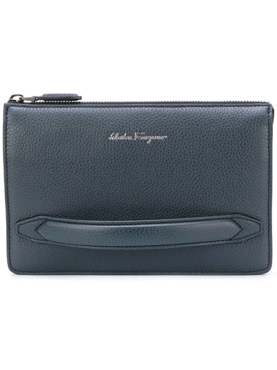 Shop Ferragamo Salvatore  Firenze Clutch Bag - Blue