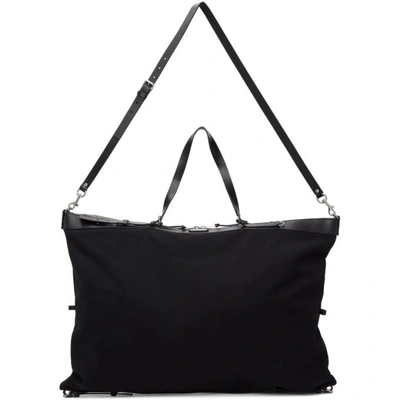 Shop Saint Laurent Black Large Canvas Id Duffle Bag In 1000 Black