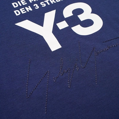 Shop Y-3 Stacked Logo Tee In Blue