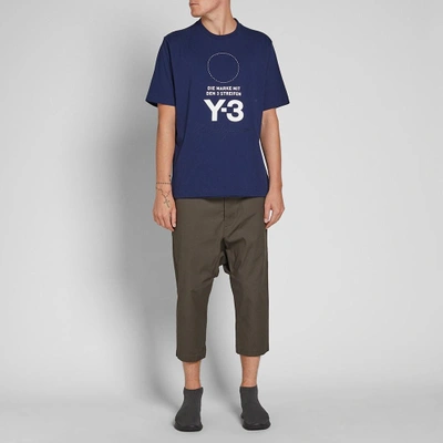 Shop Y-3 Stacked Logo Tee In Blue