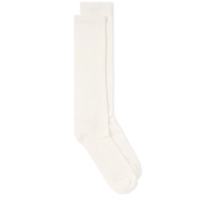 Shop Rick Owens Mid Calf Sock In White