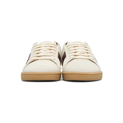 Shop Saint Laurent White And Burgundy Court Classic Sl/01 Sneakers In 9360 Milk