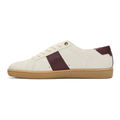 Shop Saint Laurent White And Burgundy Court Classic Sl/01 Sneakers In 9360 Milk