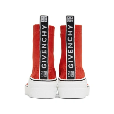 Shop Givenchy Red George V Sock Sneakers