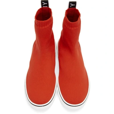 Shop Givenchy Red George V Sock Sneakers