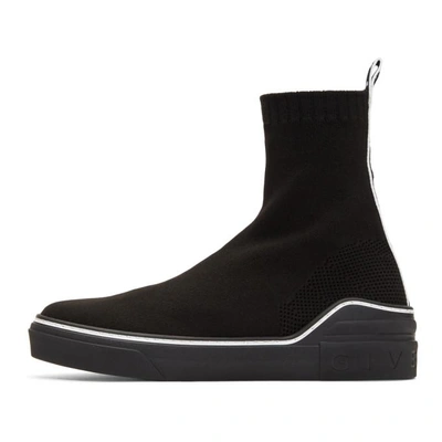 Shop Givenchy Black George V Sock Sneakers In 004 Blk/wht