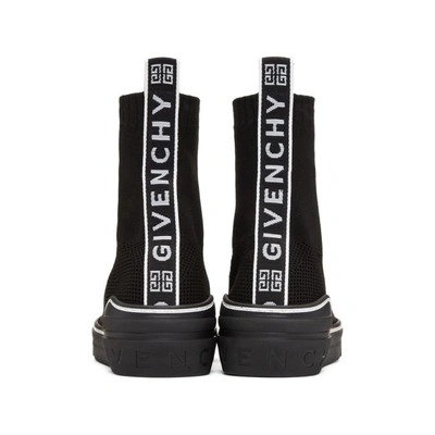 Shop Givenchy Black George V Sock Sneakers In 004 Blk/wht