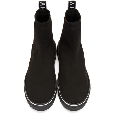 Shop Givenchy Black George V Sock Sneakers In 004 Blk/wht