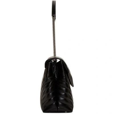 Shop Saint Laurent Black Large Loulou Chain Bag In 1000 Black