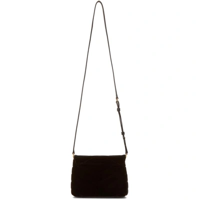 Shop Saint Laurent Black Velvet Toy Loulou Strap Bag In 1000 Black