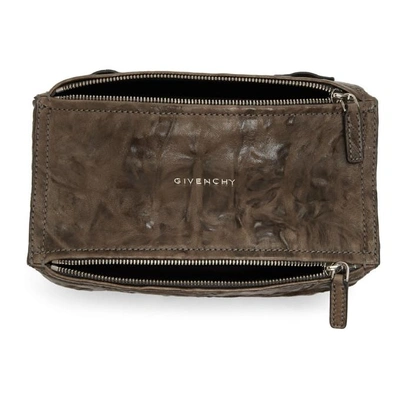 Shop Givenchy Brown Mini Pandora Bag In 025 Charcoa