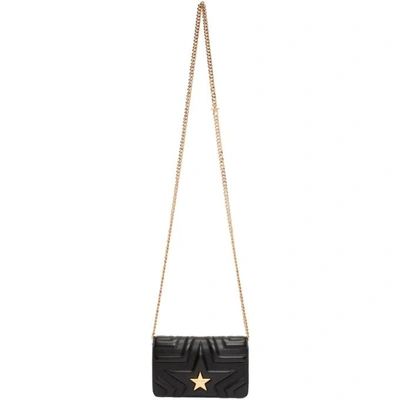 Shop Stella Mccartney Black Small Star Flap Shoulder Bag In 1000 Black