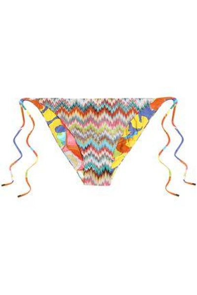 Shop Missoni Crochet-knit Mid-rise Bikini Briefs In Multicolor