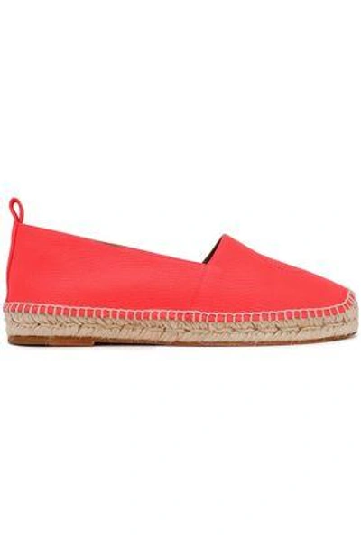 Shop Anya Hindmarch Perforated Leather Espadrilles In Coral
