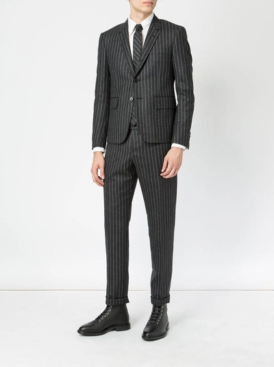 Shop Thom Browne Pinstripe Suit - Grey