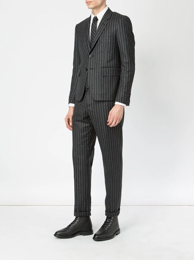 Shop Thom Browne Pinstripe Suit - Grey