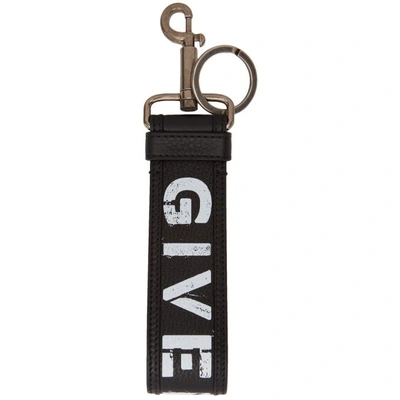 Shop Givenchy Black Graffiti Logo Keychain In 004 Blkwht