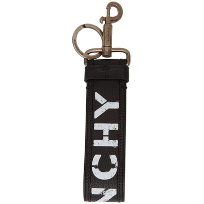 Shop Givenchy Black Graffiti Logo Keychain In 004 Blkwht