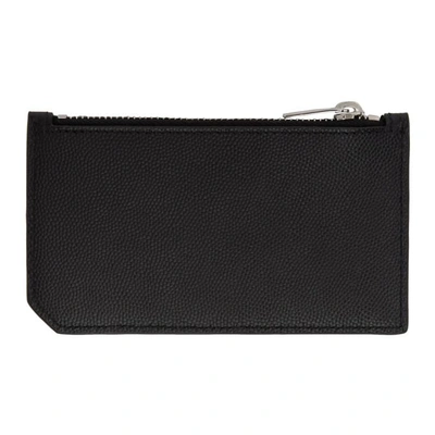 Shop Saint Laurent Black Five Fragments Card Holder In 1000 Black