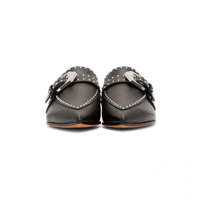 Shop Givenchy Black Studded Buckle Mules In 001 Black