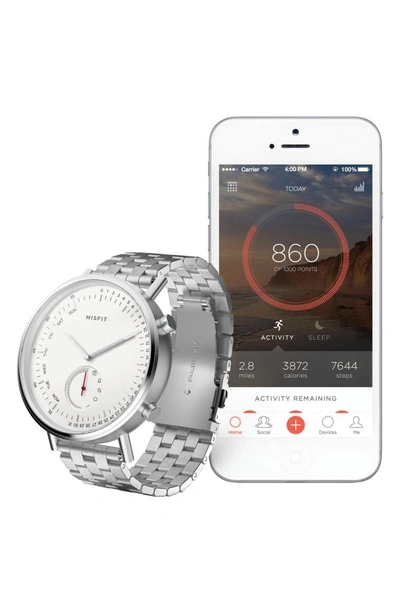 Shop Misfit Command Hybrid Bracelet Smart Watch, 44mm In Silver/ White/ Silver