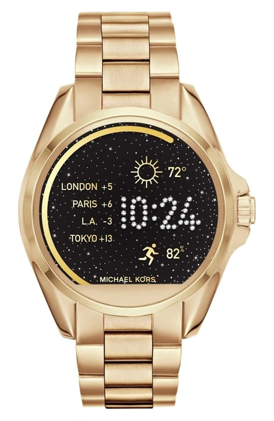 Shop Michael Michael Kors Bradshaw Access Bracelet Smart Watch, 45mm In Gold