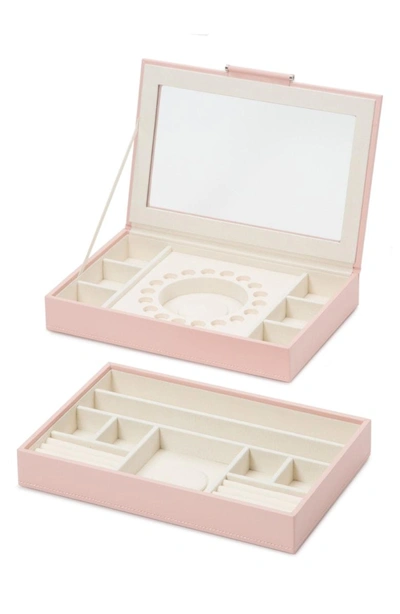 Shop Wolf Sophia Stackable Jewelry Tray Set - Pink In Rose