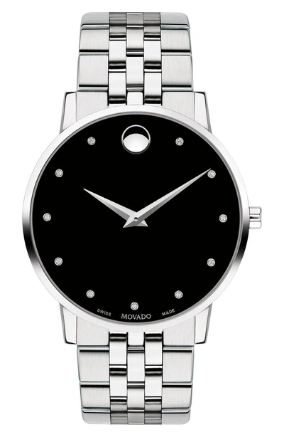 Shop Movado Bracelet Watch, 40mm In Silver/ Black/ Silver