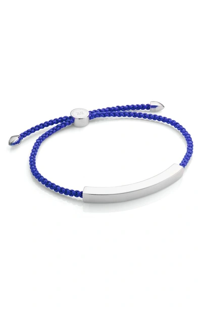 Shop Monica Vinader Friendship Bracelet In Silver/ Majorelle Blue