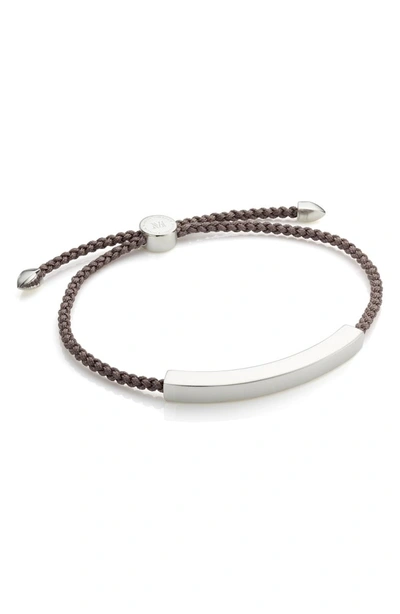 Shop Monica Vinader Friendship Bracelet In Silver/ Mink