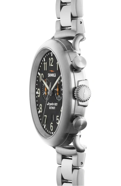 Shop Shinola 'the Runwell Chrono' Bracelet Watch, 47mm In Silver/ Cool Grey