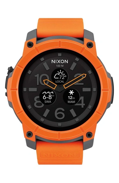 Shop Nixon Mission Ana-digi Smart Watch, 48mm In Orange/ Black
